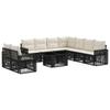 Garden Sofa Set 10 Pieces Black and Cream White Poly Rattan