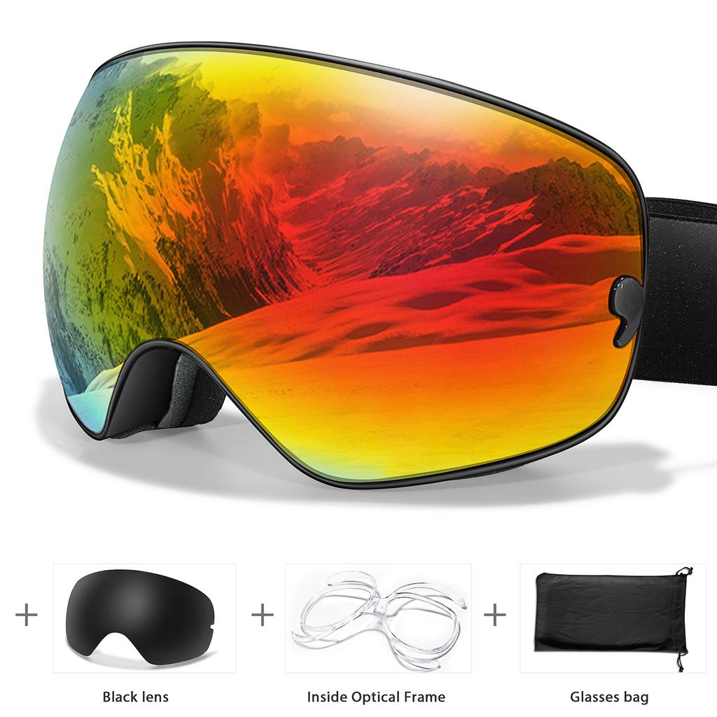 Ski Goggles Men Women Outdoor Sports Anti-fog Snowboarding Snowmobile Glasses UV400 Charngeable Lens Teen Charistmas Cycling