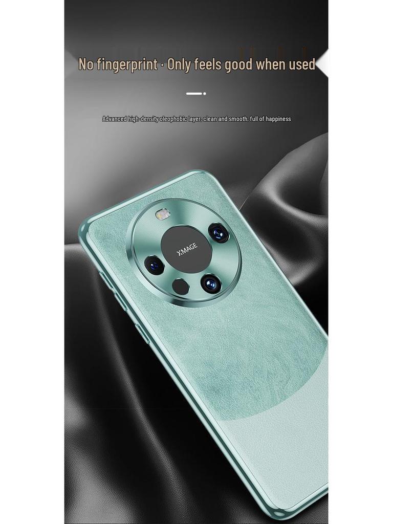 Huawei Mate60 Pro Protective Leather Case - Drop-Proof, Plain Design