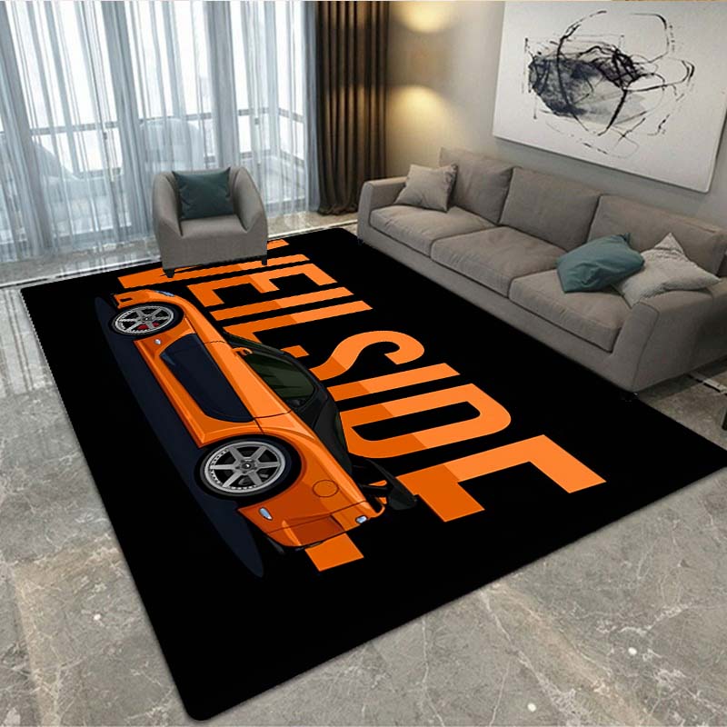 

Художній килим у стилі ретро гонок для спальні, вітальні, круті старі автомобільні килимки, прикраса дому, нековзкий килимок, килимок 40x60cm