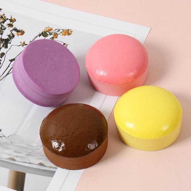 1Pcs Round Cake Toy Colorful Pudding Shaped Squeeze Stress Relief Toys Soft Slow Rising Fidget Toy For Kids Party Decor Gift