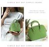 Mini Cowhide Crossbody Bowling Bag with Zipper - Classic Shell Design