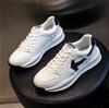 Spring 2025 New Leather Little White Shoes Flat-soled Sports Running Breathable Casual Single Shoes Thick-soled Round Head Women's Shoes Tide