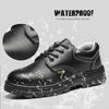 Oulylan Steel Toe Anti-smash Sneakers Men Anti Slip Safety Shoes Puncture Proof Lace Up Work Boots Male Cowhide Labor Footwear