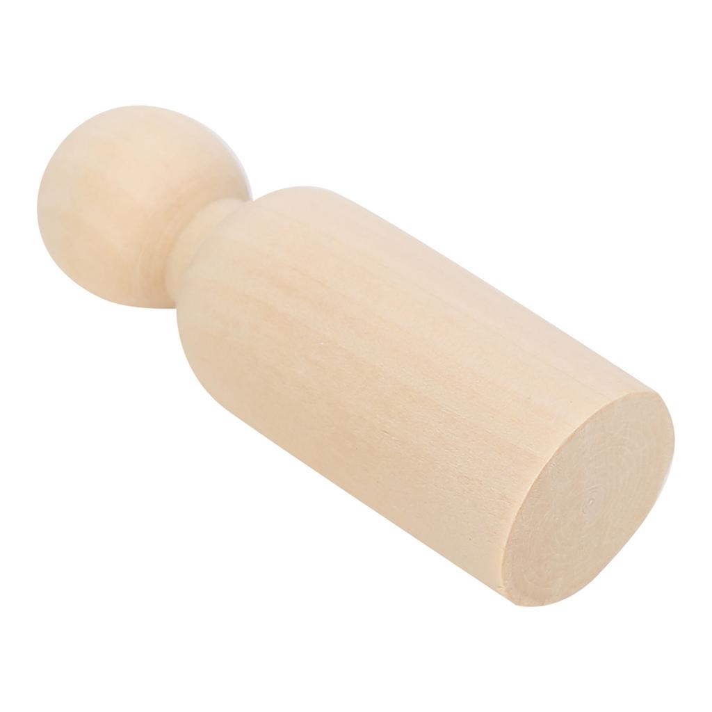 10pcs 75mm Male DIY Painting Dolls Wooden Children Painting Figure Toy Craft