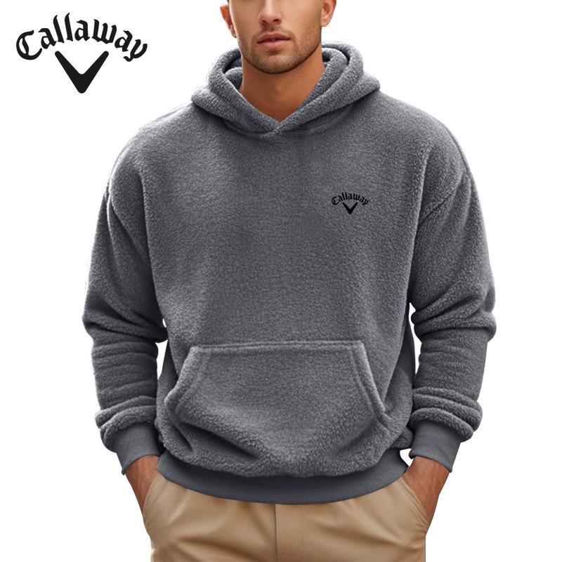

Вышитая Callaway Plus Size Новая мужская одежда Осень и Зима Двусторонняя бархатная повседневная свободная толстовка с капюшоном для мужчин S