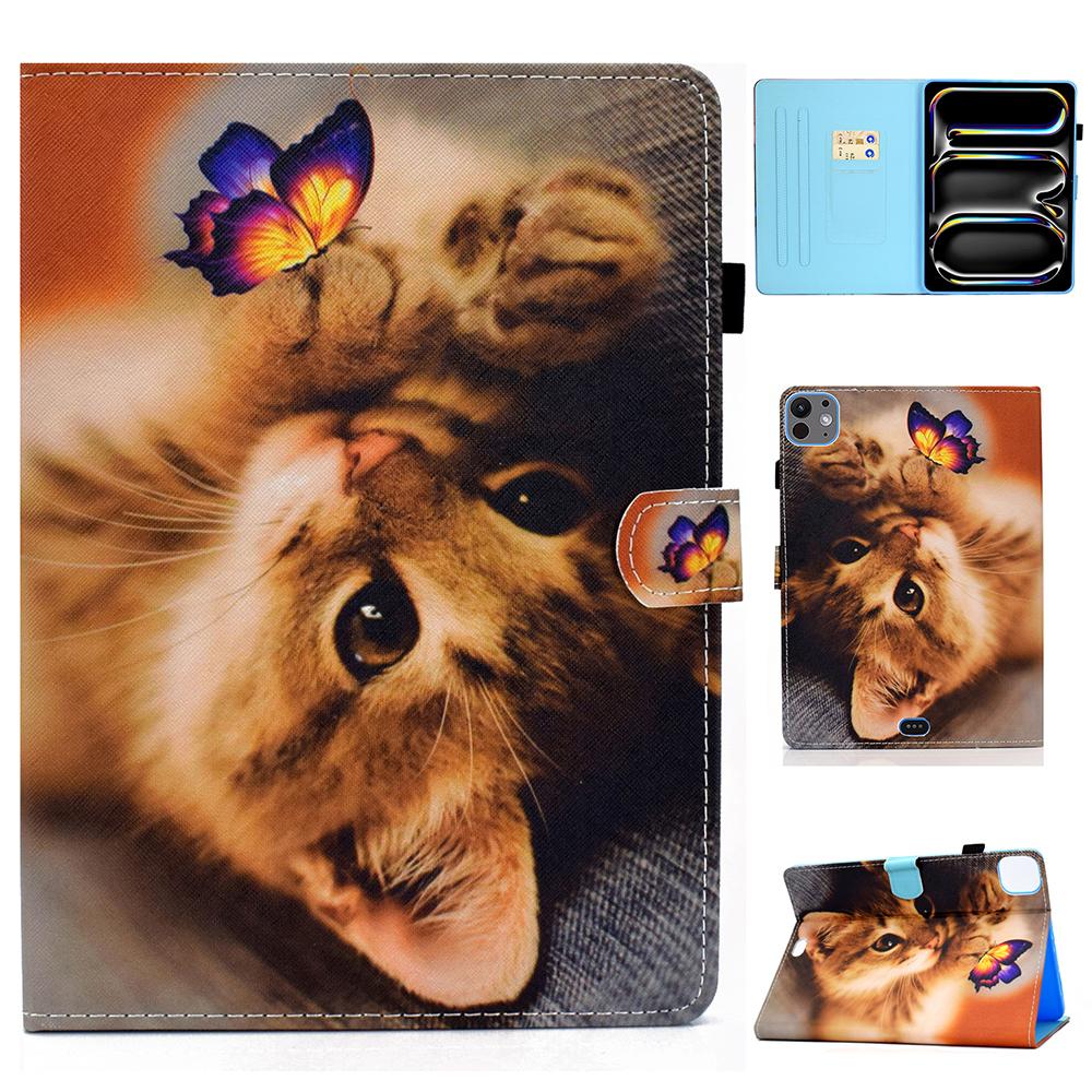 For iPad Pro 11 (2025)/11 (2024) Case PU Leather+TPU Tablet Protective Cover Pattern Printing Full Protection Shell