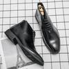 Britský styl Kotníkové boty Business Casual Kožené Pánské boty Outdoorové Vycházkové Tenisky Elegantní Šněrovací Jednobarevné Pánské Brogue boty