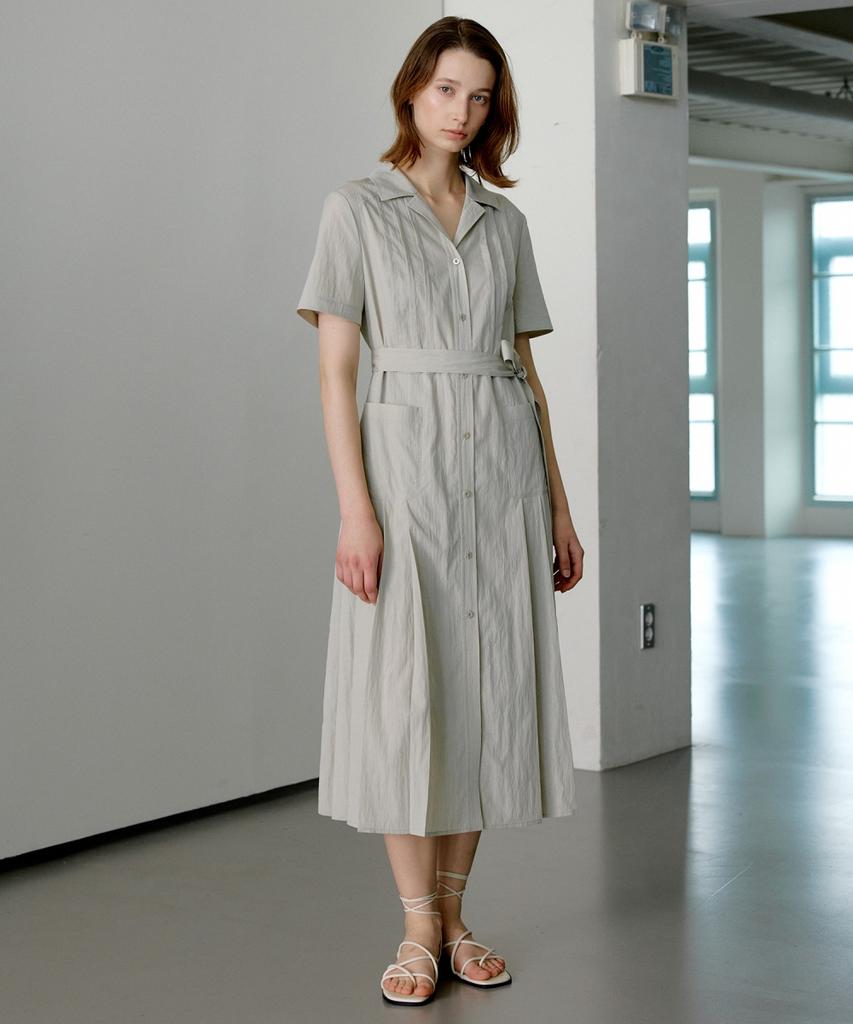 Ollibeudeollibeu Shirt-Style Pleated Dress Ow6Mo4540