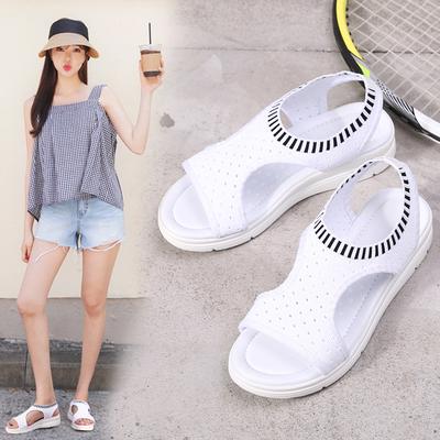 Damen-Sandalen, Sommer, atmungsaktive Wanderschuhe, Sport-Sandalen, Fischschnabel-Mesh-Schuhe mit dicken Sohlen