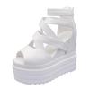 Fashion Spring and Summer New Platform Platform Fashion Increase Women's Sandals Cross Strap Platform Shoes 13cm Sky High Roman Sandals
