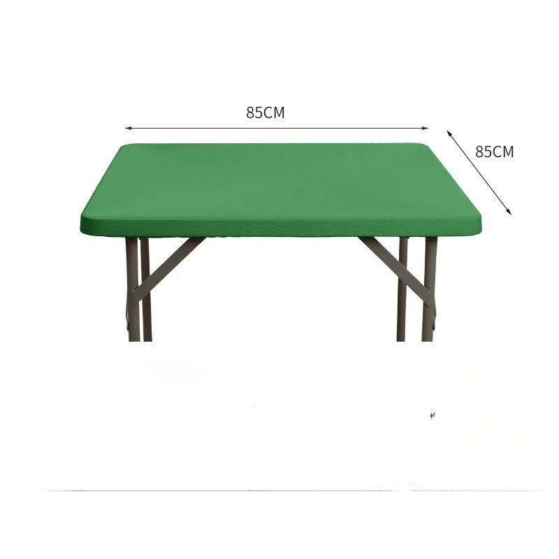 85x85cm Square Tablecloth Washable Polyester Fabric Solid Color Elastic Table Cloth for Wedding Party Dining Banquet Decoration