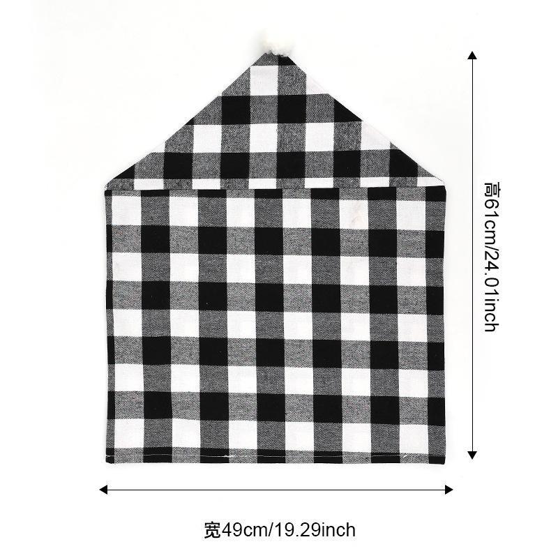 Christmas Simple Chair Covers Black White Plaid Cotton Chair Covers Holiday Decor Chair Covers Dining Room Home Decoration Props