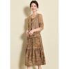 French Style Hollow-out Floral Layered Two-piece Dress Set