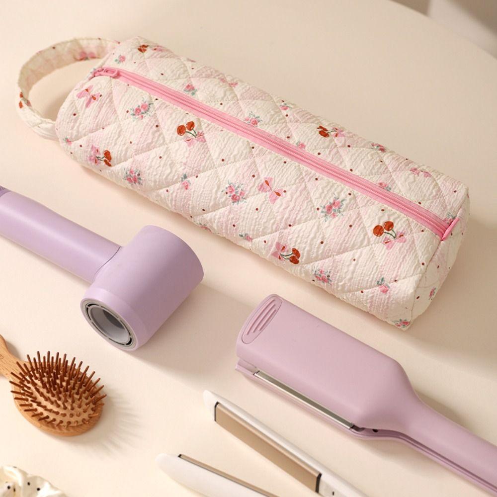 With Handle Hair Dryer Storage Bag Quilting Cotton Carrying Case New Curler Storage Bag  for Travel