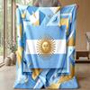 Argentina Football Printed Flannel Blanket Skin Friendly Warm Decorative Throw for Indoor Couch Bed Daily Use