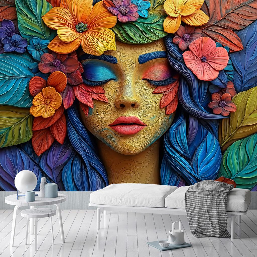 Luxury Vibrant Floral Tapestry Wall Art Intricate Design Stunning Colors Home Decor for Living Room Bedroom Office Elegant Decor