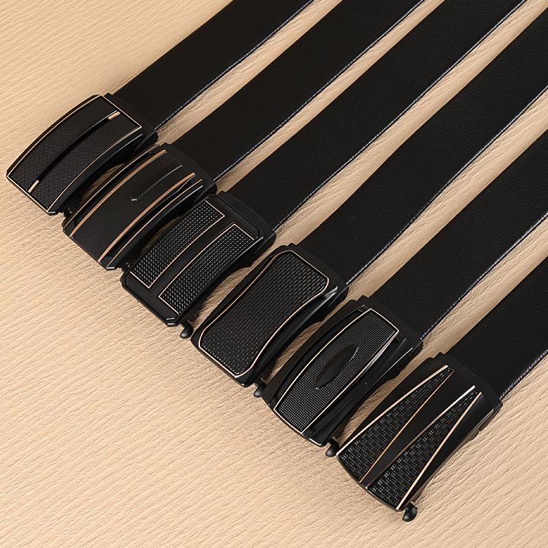 Pvc Men'S Belt Automatic Buckle Advanced Sense Casual Business Can Cut Automatic Buckle Men'S Belt Belt