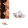 Trendy Alloy Ear Clips For Women Fashionable U-shaped Colorful Rhinestone Style