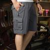 Pantaloni Scurți Casual de Vară pentru Bărbați, Largi, cu Talie Elastică, Șnur Ajustabil, Buzunare Multiple, Pantaloni Scurți pentru Bărbați de Vârstă Mijlocie, Lungime până la Genunchi, Pantaloni Sport