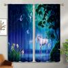 Children's Room Curtains Cartoon Unicorn Horse Rainbow Print Curtains Living Room Balcony Kitchen Decoration Curtains Home