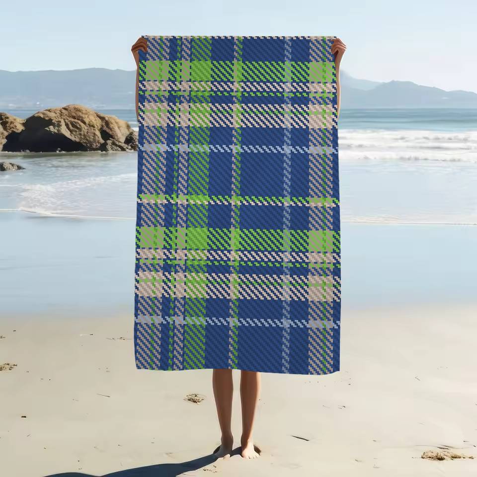 

Scottish Tartan Print Beach Towel For Kids Bath Towel Pool Towel Vacation Gift Picnic Towel Party Gift W30*H60(CM)
