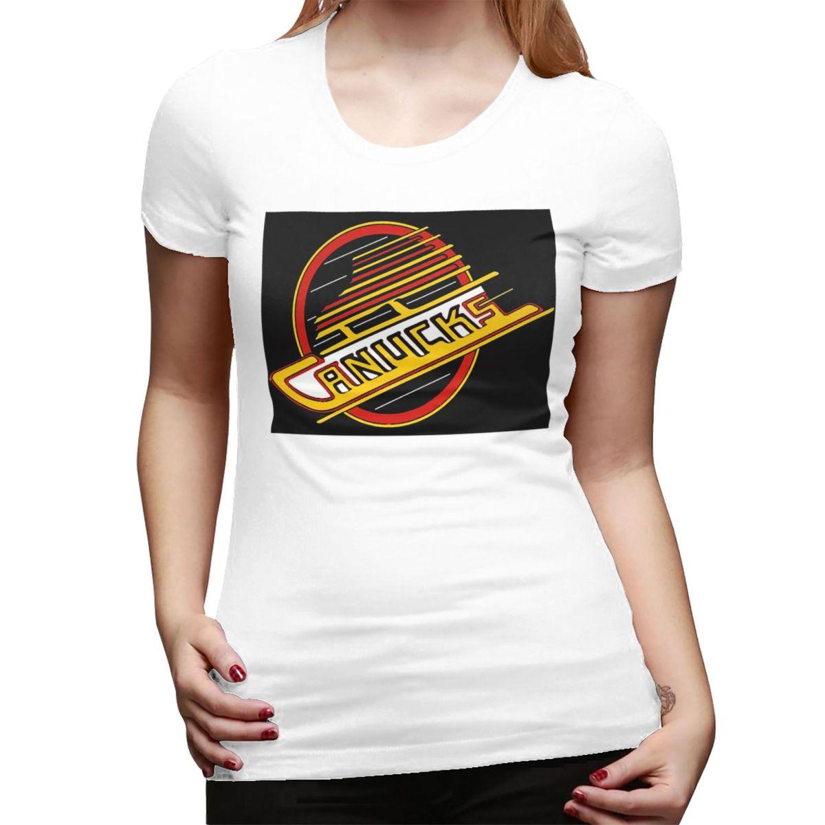 Vancouver Hockey Canucks Skate TShirt for Women Crew Neck Streetwear T Shirts Womens Tees Short Summer Clothes Tops S