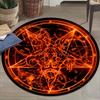 Satanic Pentagram Round Area Rug, Occult Inspired Non-Slip Floor Mat for Home Decor, Gothic Interior Dark Aesthetic Carpet