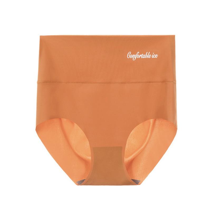 

Дышащие трусы, женские трусики из ледяного шелка, трусы с высокой талией, трусики с подъемом бедер, женское нижнее белье с принтом M оранжевый