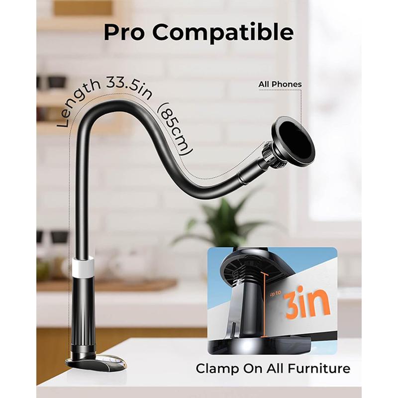 Magnetic Phone Holder for MagSafe Adjustable Neck Phone Holder Gooseneck Cell Phone Holder for iPhone 16 15 14 13 12 Pro Max