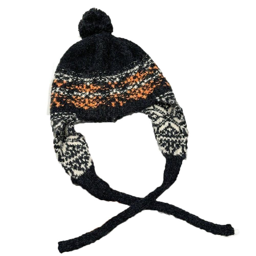 

Жаккардовая шапка с защитой ушей, вязаная женская шерстяная шапка, милые вязаные шапки-бини, шапки для улицы чёрный