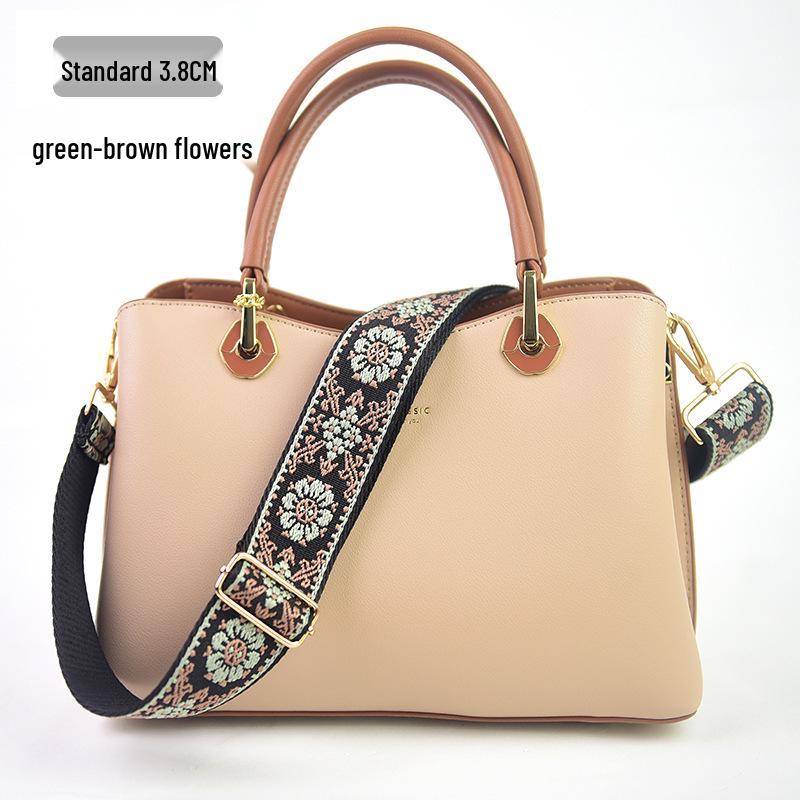 Damen Ethno-Stil Bestickte Verstellbare Umhängetasche mit Jacquard-Gurt