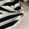 Korean Style Girls' Striped Long-Sleeve T-Shirt - Trendy Toddler Casual Top for Spring & Autumn 2025
