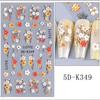 5D  Daisy Embossed Nail Stickers Colorful  Fresh Floral Designs Five-Petal Flower Self-Adhesive Diy Nail Art Decals Decorations