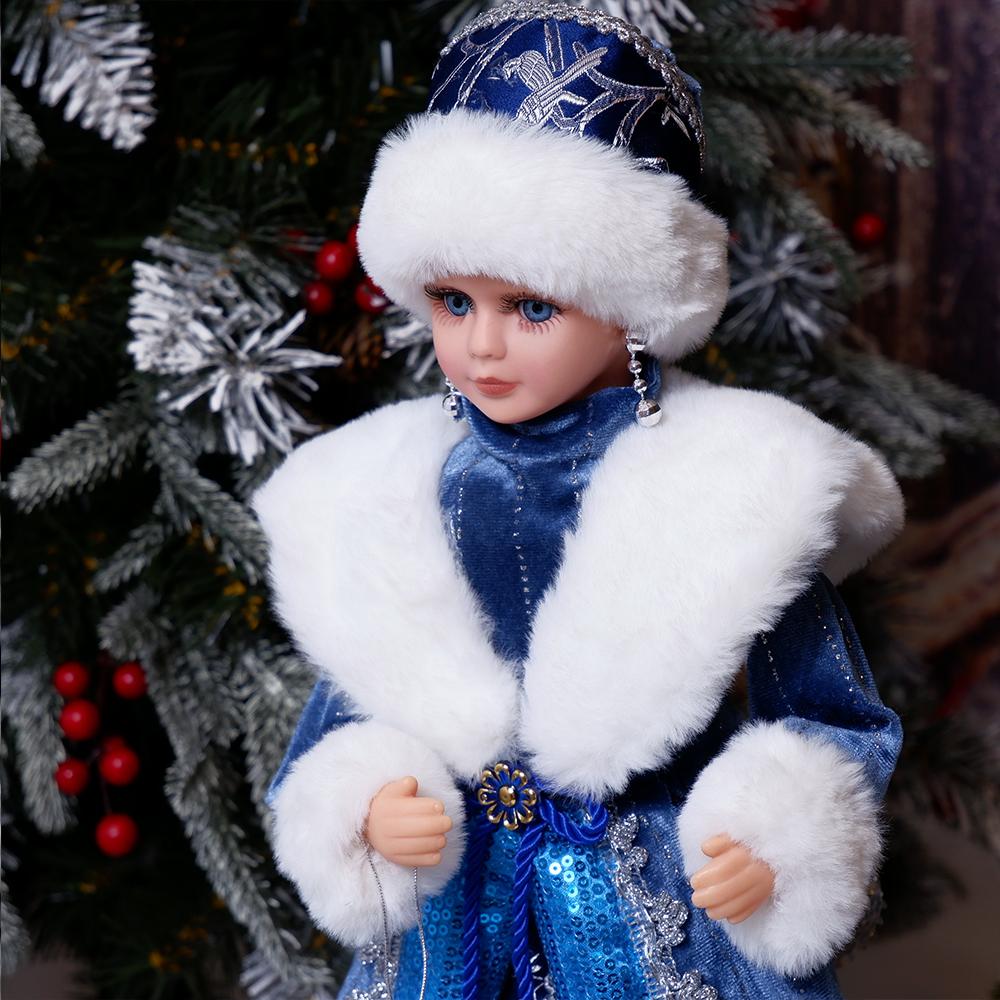 Bambola Fanciulla delle Nevi con Paillettes Blu da 40 cm, Ornamento Decorativo per la Casa del Capodanno Russo e Natale