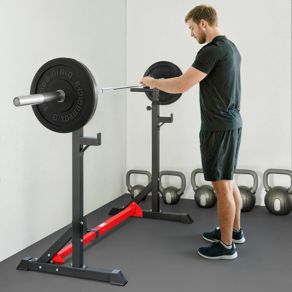 Barbell Rack, Width and Height Adjustable Dip Stand, Bench Press Rack for Home Gym Weight Lifting Fitness Workout, Max Load 150kg