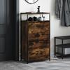 VidaXL Armoire à chaussures chêne fumé 60x34x112 cm bois d'ingénierie 840031