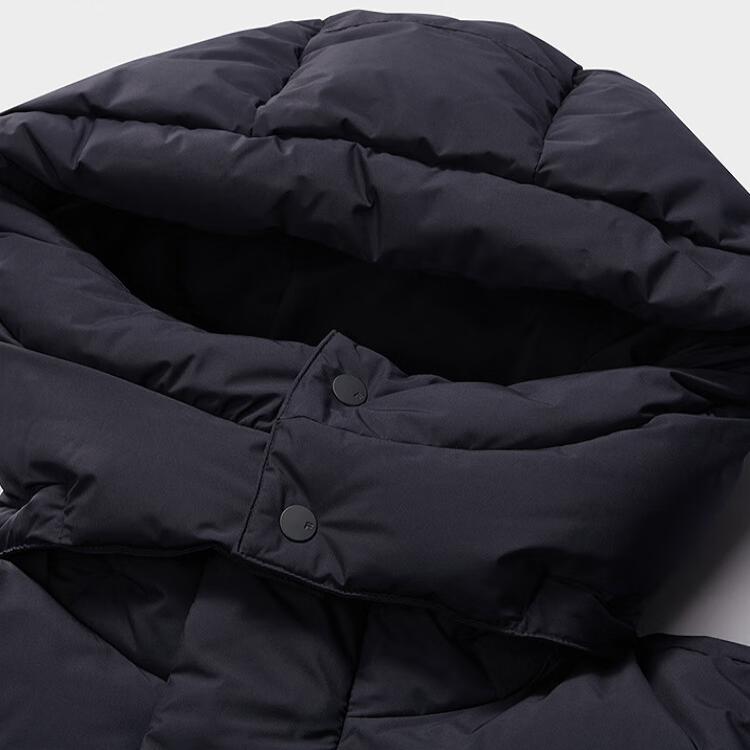 Fila Fusion FOB Series Loose Fit Zipper Hooded Comfortable Warm Long Down Jacket Men Outerwear Black T11U443907F-BK