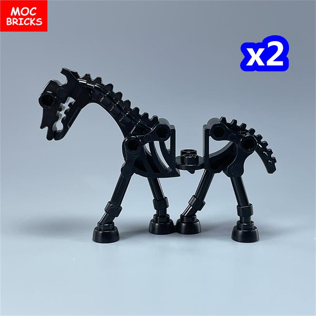 MOC Bricks Military War Medieval Skeleton Horse Animal Action Figures Building Blocks Educational Toys For Children Gifts