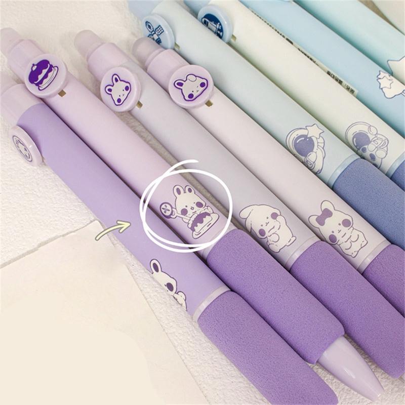 4Pcs Erasable Gel Pen Cartoon Gel Pen 0.5mm Tip Smooth To Write Quick Dry Retractable Gel Pen for Writing Journaling