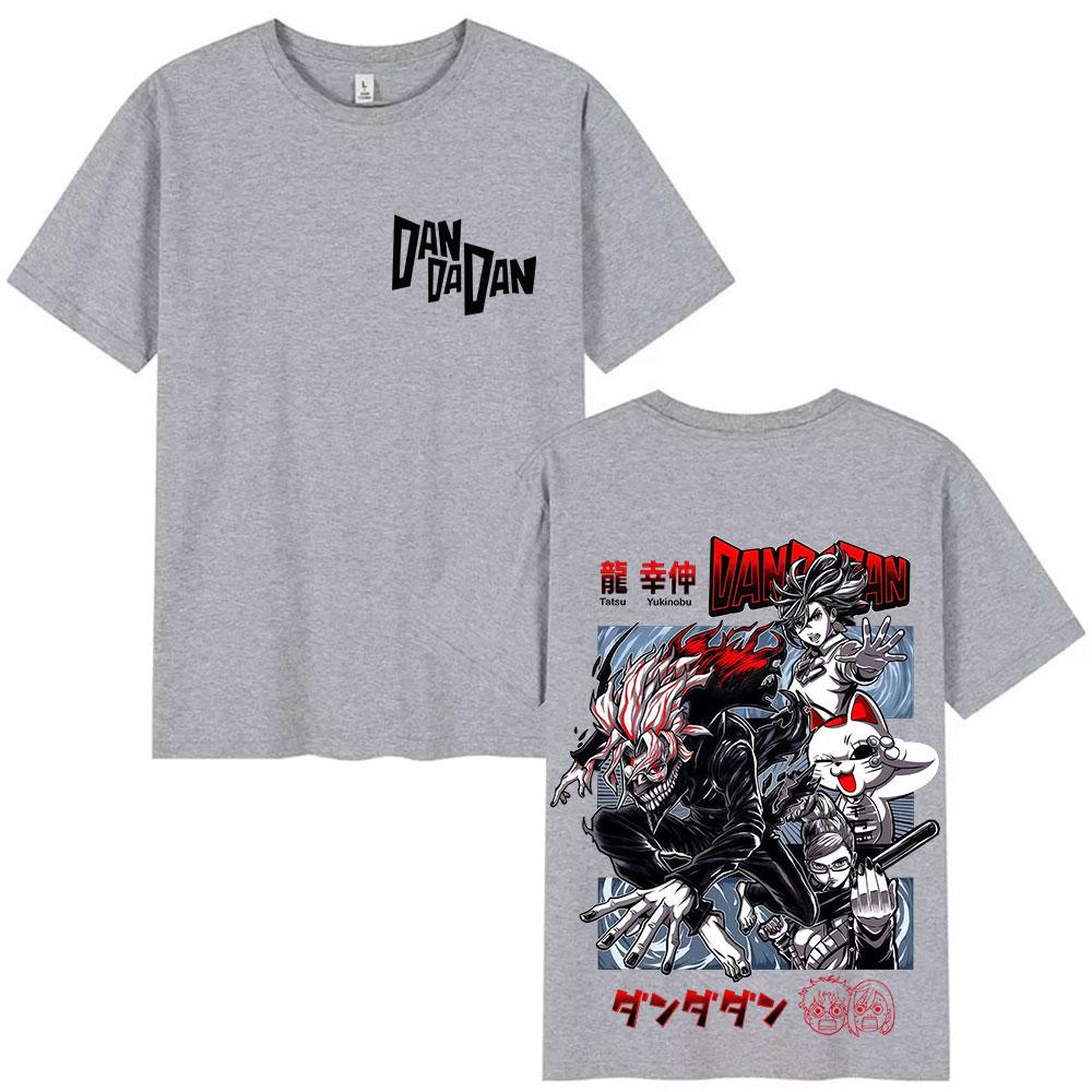 New Japanese Anime Dandadan Print Tshirt Mens Clothing Retro Oversized Cotton Tshirts Fashion High Quality ONeck T Shirts Y2K