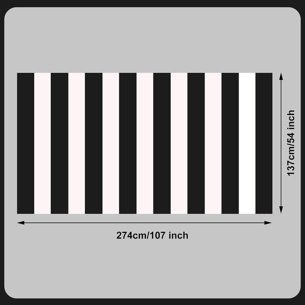 peony man 2 Pieces Black and White Striped Tablecloth Plastic Stripe Table Cover Waterproof Rectangle Tablecloth for Holiday Party Picnic Decoration
