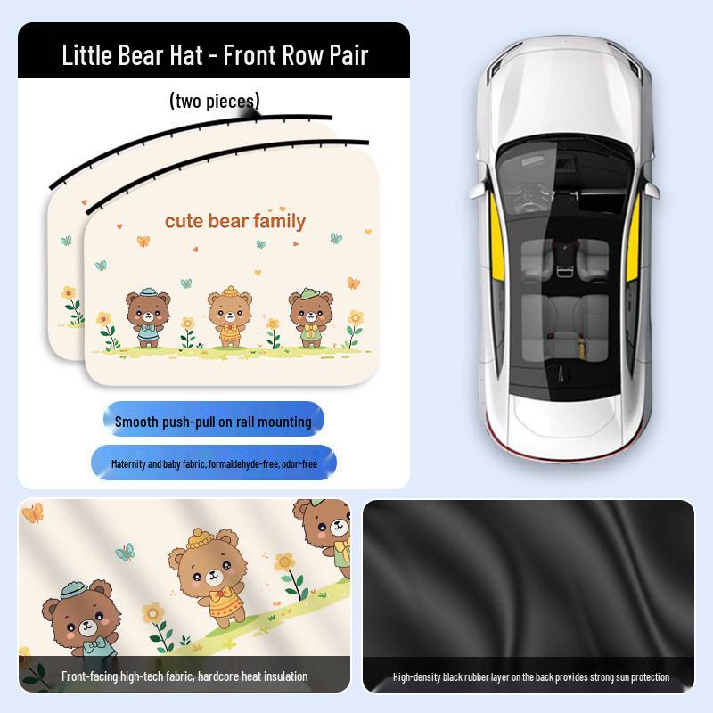 Car Sunshade Track Window Curtain - Interior Sun Protection & Privacy Blackout for Baby Stroller Side Windows