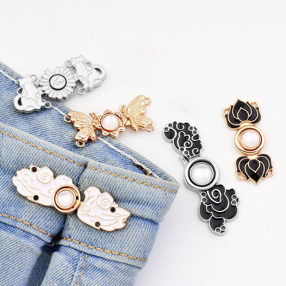 Geometry Metal Cartoon Anti-Exposure Brooch Tightening Waistband Pin Women Brooch Jeans Accessories