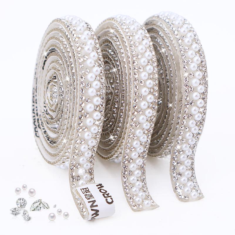 Self-Adhesive Pearl & Rhinestone Decorative Diamond Sticker Set for Clothing Accessories