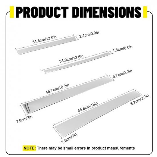 8PCS Post Trims Pillar Set Door Docal Chrome Window Fit 2013-2018 Toyota RAV4 US