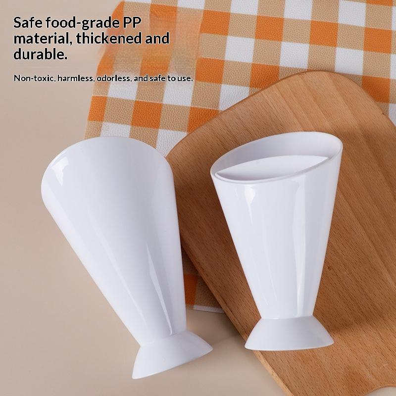 Fries Shelf Holder Assorted Sauce Chips Dip Snack Cone Stand Plastic Dip Cup Two Cup-Mouth Tableware Tray Container Kitchen Tool