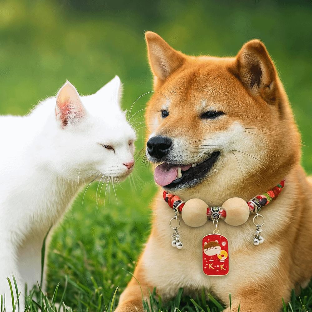 Wear Resistant Flea&Tick Pet Collar Insect Repellent Camphor Pet Necklace Cute Wood Cat Collar