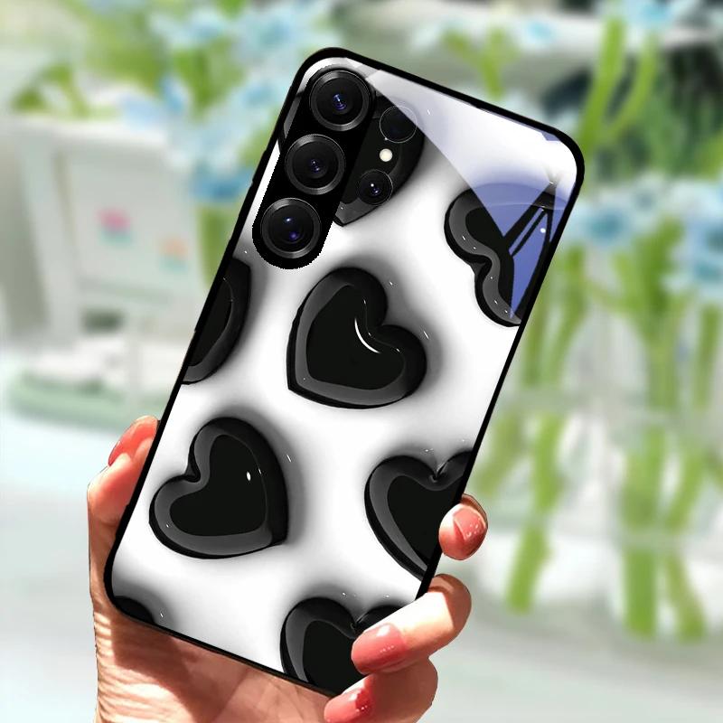 Für Samsung S23 FE Cartoon Glas Hülle S22+ / S23+ Harte PC Gehärtetes Glas Handyhülle Für Galaxy S 22 S 23 Ultra Stoßfeste Hüllen