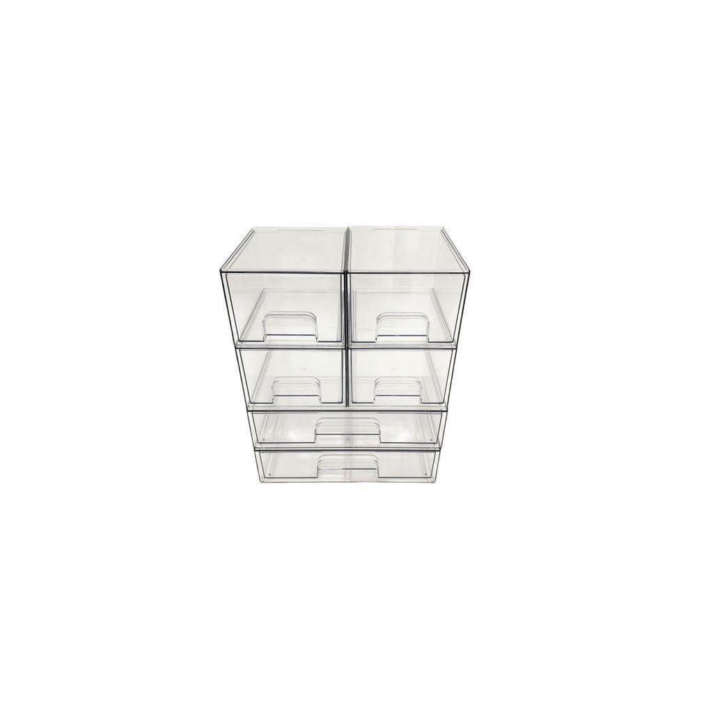 Clear Stackable Storage Drawers Transparent Acrylic Bathroom Makeup Organizer Plastic Bins for Cosmetics Display